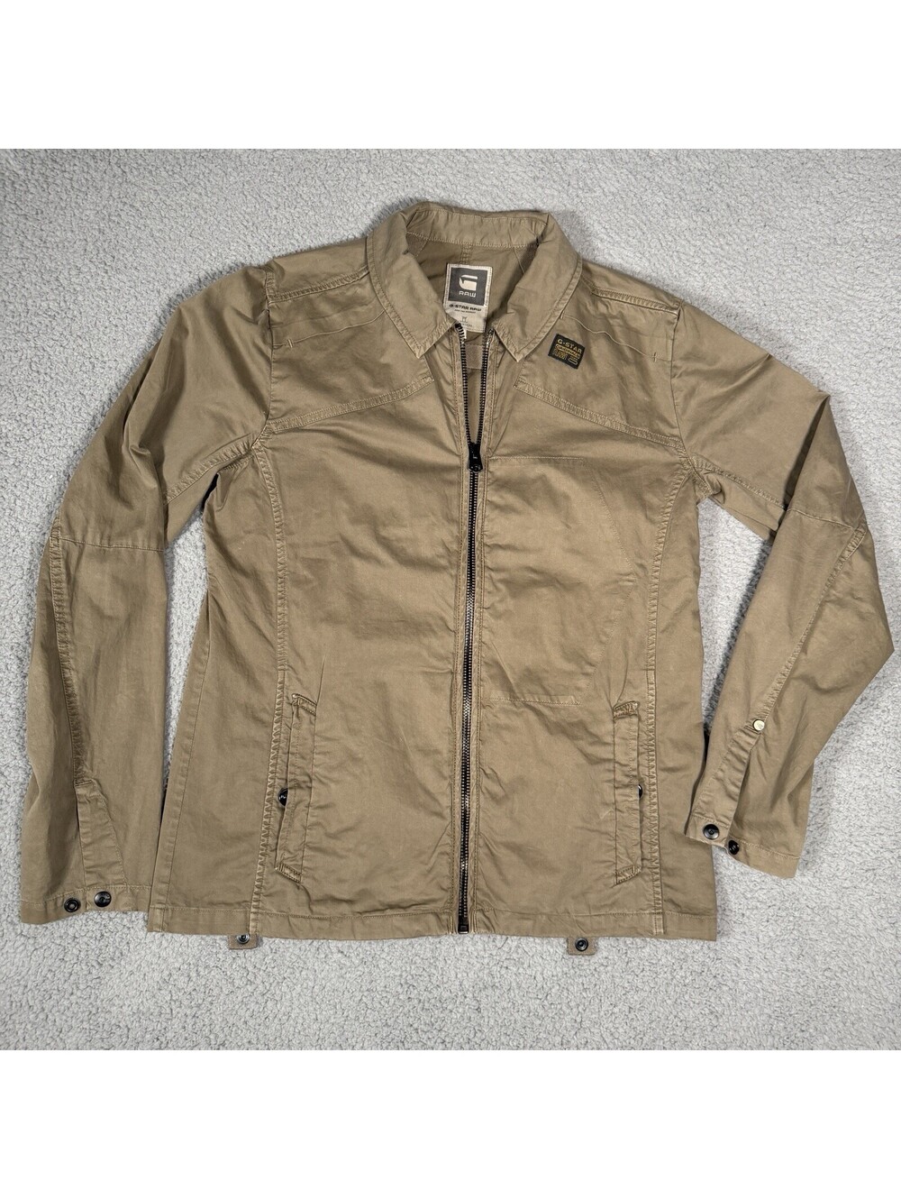 G Star RAW Men's Khaki Blan Zip Overshirt Jacket Size Large